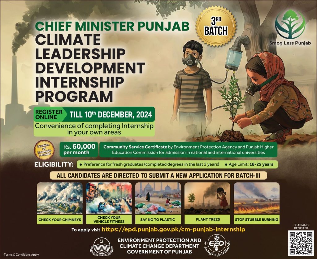 CM Punjab Climate Leadership Development Internship Program 2024